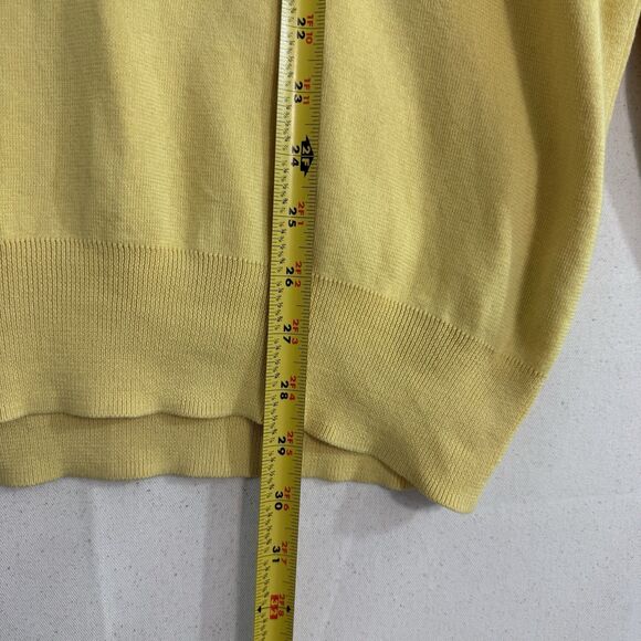 Polo Ralph Lauren Men's Sweater Yellow Pima Cotton V-Neck Logo Pullover X Large - Picture 6 of 7